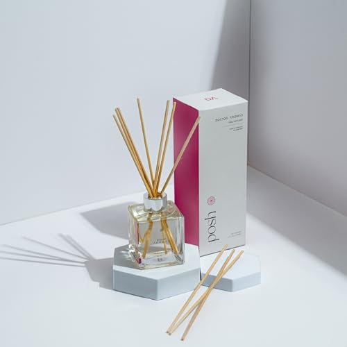 Doctor Aromas Premium Reed Diffuser Diffuser Glass Jar Set Elegant Scent for Home, Room or Bathroom and Fresh Air Scent Lasting Home Fragrance Over 90 Days (Pack of 2, Posh) - Image 4