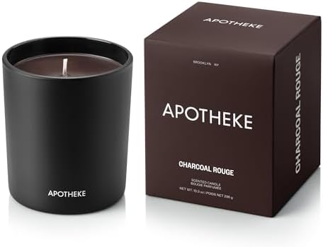 Apotheke Signature Scented Candles for Home, Charcoal Rouge - 10.5 Oz by Unknown