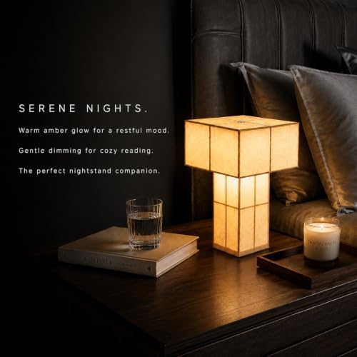 Cordless Rechargeable Table Lamp with Cocoon Shade Touch Dimmable - Image 4