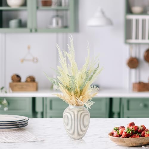 Elements Artificial Floral Greenery Arrangement in White Ceramic Vase, Faux Dry Botanical Decor, Polysilk Branches, 23 Inches Tall - Home Decor for Shelf, Table, or Room Decor - Image 5