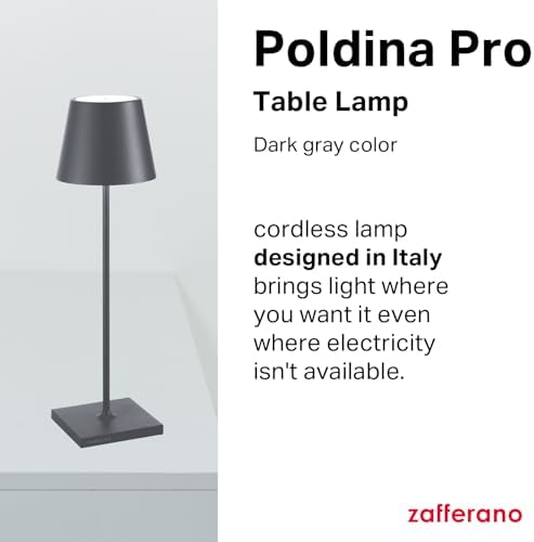 Zafferano, Poldina Pro, Rechargeable Cordless Lamp, Dark Gray - Image 2