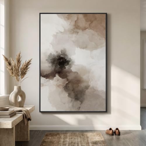 Extra Large Framed Brown Beige Abstract Wall Art for Living Room, 40x60 In by Cuspin
