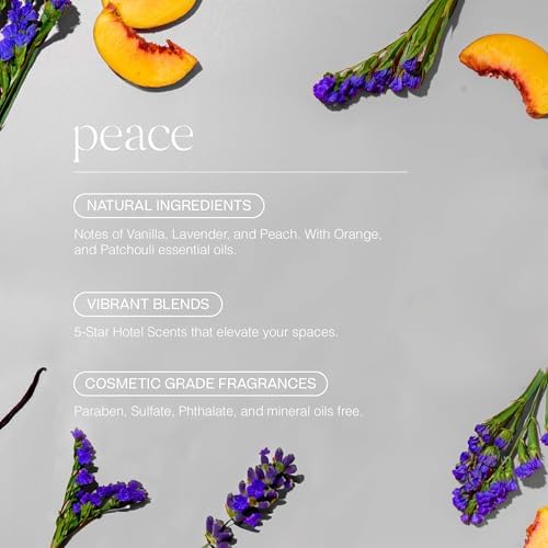 Doctor Aromas Premium Reed Diffuser Diffuser Glass Jar Set Elegant Scent for Home, Room or Bathroom and Fresh Air Scent Lasting Home Fragrance Over 90 Days (Pack of 1, Peace) - Image 2