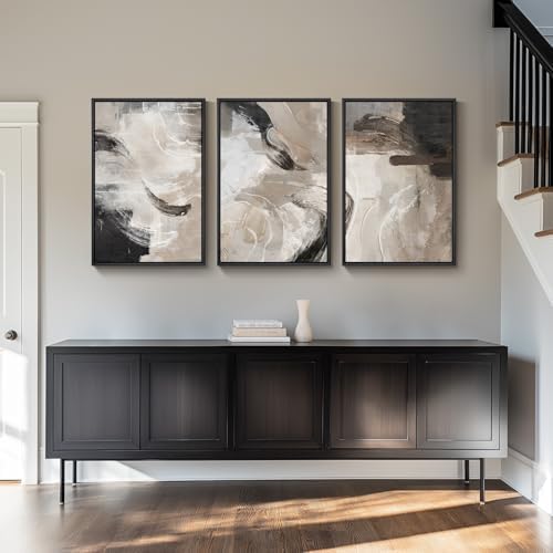 Framed Modern Minimalist Neutral Abstract Wall Art, 3 Piece Set, 16x24 In - Image 5