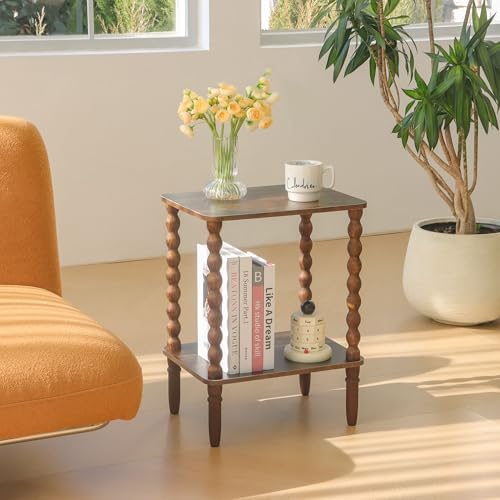 Fultyle Side Table Set of 2, Small End Table with 2-Tier Shelf, Night Stand - Image 4