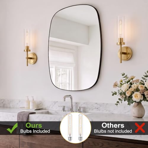 Hardwired Wall Sconces Set of 2, Bathroom Sconce Wall Lighting for Vanity - Image 3