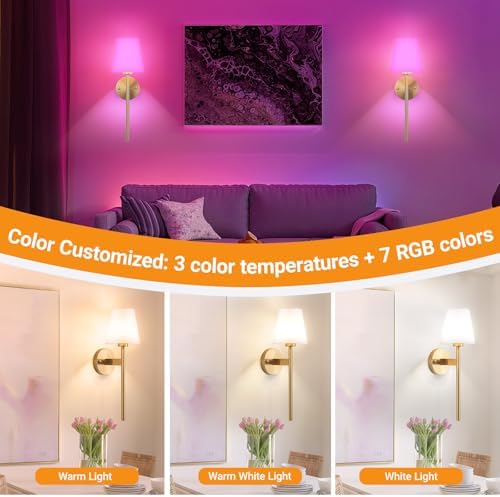Nekhung Battery Operated Wall Sconce, Peel and Stick Sconces Set of 2 - Image 5
