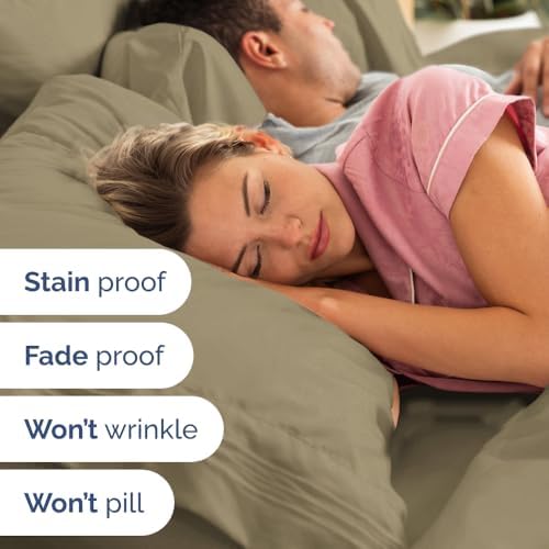 Flex Top Split Head King 4 Piece Sheet Set - Ultra-Soft, Breathable - Khaki - Image 6