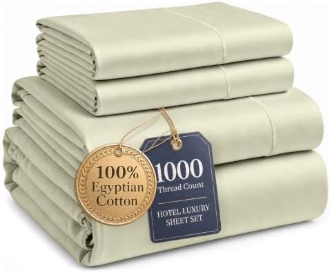 LANE LINEN Cooling Queen Sheet Set 100% Egyptian Cotton Sateen - Linen by LaneLinen