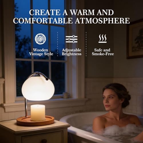 Topyond Candle Warmer Melting Lamp, Wax Melting Table Lamp，Beige - Image 5