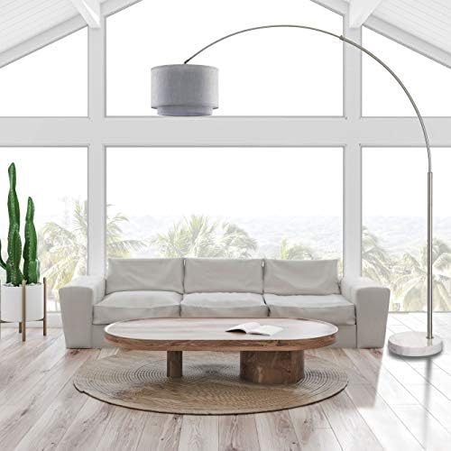 Major-Q Modern Arcing Floor Lamp - Tall Stand Up Arching Drum Shade - Large Contemporary Floor Lamp for Dining Rooms and Bedrooms - Corner Lamp for Office Lighting and Home Décor - Image 3