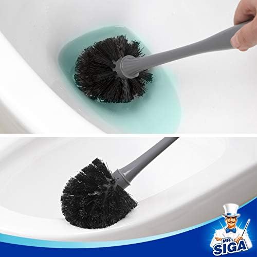 MR.SIGA Toilet Plunger and Bowl Brush Combo for Bathroom Cleaning, Gray - Image 6