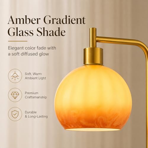 67" Soft Glow Art Deco Glass Floor Lamp Includes E26 Bulb - Image 7