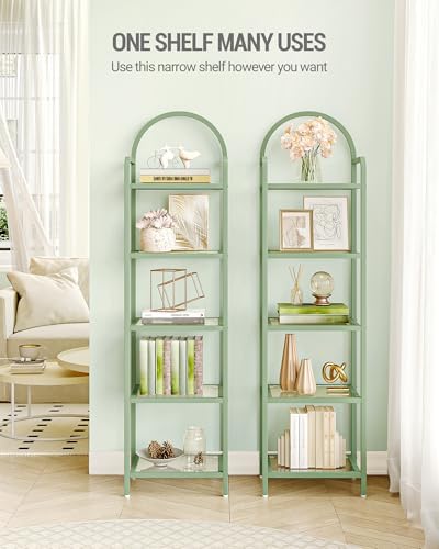 Hzuaneri Bookcase Bookshelf, Tempered Glass Bookshelves - Image 4