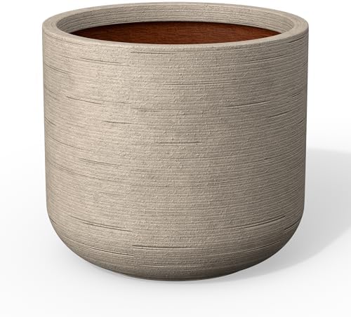 Kante XXLarge Round Capsule Weathered Concrete Planter 21.7" Dia, Outdoor by Unknown