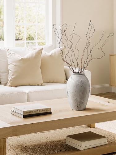 LE TAUCI Ceramic Vase, 11.5 Inch Large Wabi-Sabi Vase, Tall Vase for Home Decor, Living Room Table & Mantel Centerpiece, Watertight & Sturdy, Weathered Stone Greige - Image 6
