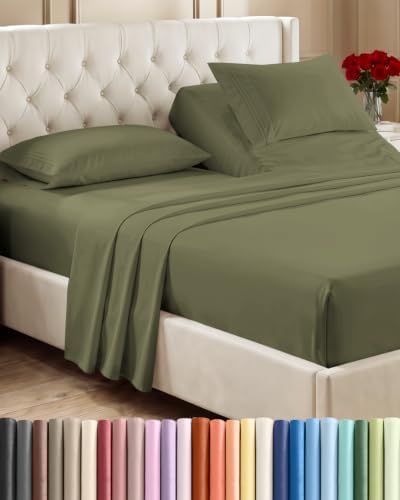 Flex Top Split Head King 4 Piece Sheet Set - Soft & Breathable - Sage Green by CGKUnlimited