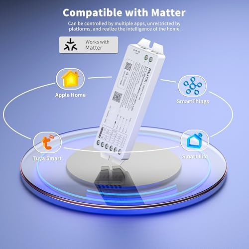 PAUTIX Matter WiFi LED Controller 5in1 ML5 Compatible with Tuya APP/Homekit/Smart Life/Alexa/Google Home/Siri, DC12-48V Dimmable Controller for Single Color/CCT/RGB/RGBW/RGBCCT LED Strip Lights - Image 2
