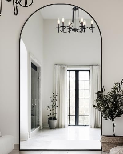 81"x41" Arched Full Length Mirror with Stand,Full Body Floor Mirror - Image 2