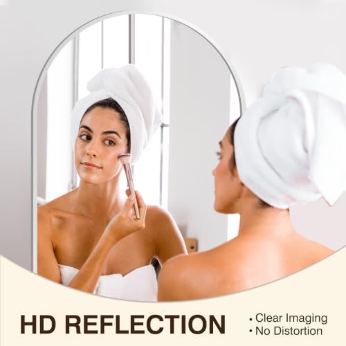 FICTOR 2 Pack 24" x 36" Arched Bathroom Vanity Mirror for Over Sink, Silver - Image 4