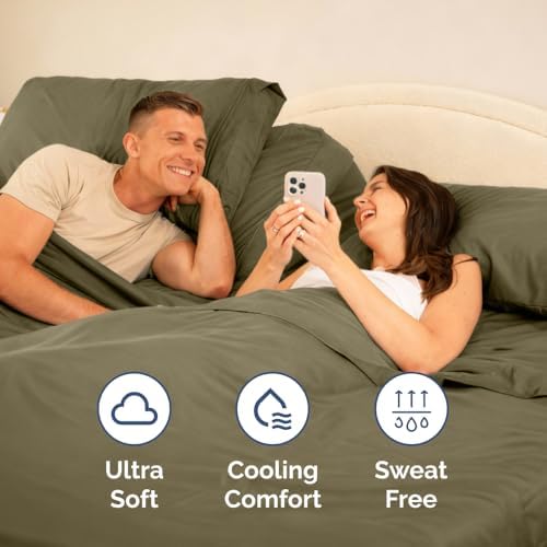 Flex Top Split Head King 4 Piece Sheet Set - Ultra-Soft, Breathable - Khaki - Image 5