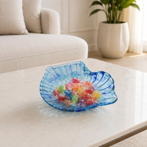 Hand Blown Glass Bowl Decorative Dish Fruit Bowl Home Decor - Image 2
