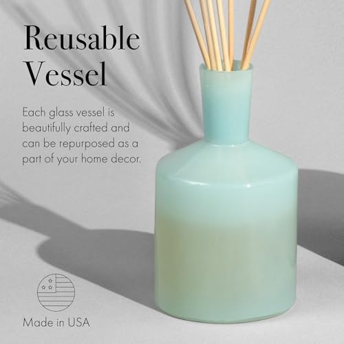 LAFCO New York Classic Reed Diffuser, Marine - 6 oz - Up to 3 Months Fragrance Life - Reusable Glass Vessel - Natural Wood Reeds - Made in the USA - Image 5