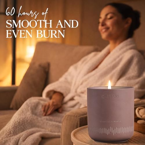 CAFTARI Luxury Aromatherapy Candle | Oudh & Cedarwood Scented | 60 Hour Burn | Clean Coconut Soy Wax | Vegan, Gift-Ready Candle for Sleep & Home Spa Feel | Scent of Nirvana - Image 5