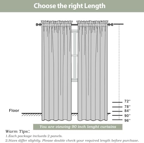 OWENIE Sheer Curtains 90 Inches Long, Elegant Sheer Curtains for Bedroom, Window Voile Sheer Curtain Panels/Drapes/Treatment for Living Room, 2Pcs, Each 42" W x 90" L, Ivory - Image 4