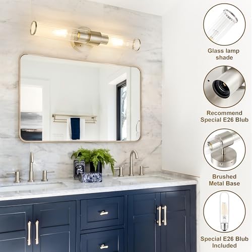 Morauroral Sand Nickel Battery Operated Wall Sconces Set of Two - Image 4