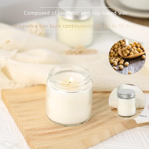 24 Pcs 4 Oz Mason Jar Candles, Lavender Scented Soy Candles Bulk Set for Stress Relief and Relaxation, Great Favors for Wedding, Christmas, Housewarming Gifts (Silver, Lavender, 24) - Image 4