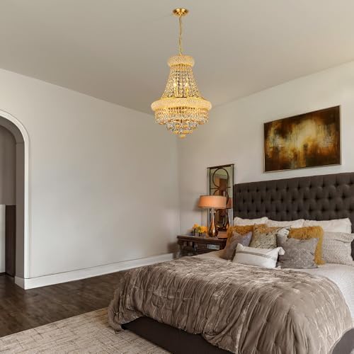 Gold Crystal Chandeliers for Dining Room，6-Lights D15 Inch - Image 6