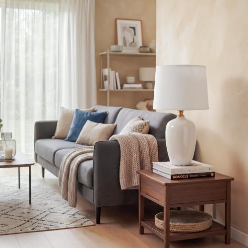 Dawnwake 19.1" Ceramic Table Lamps Set of 2 for Bedroom Living Room,White - Image 7