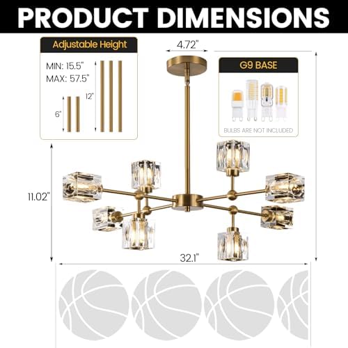 Crystal Sputnik Chandelier with 8-Light Modern Light Fixtures - Image 5
