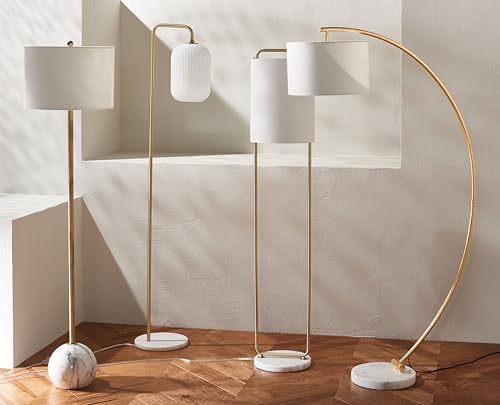 SAFAVIEH Lighting - Madigan 70-Inch Gold Arc Floor Lamp - Fabric Drum Shade & Marble Base - Contemporary Standing Lamp for Living Room, Bedroom, Reading Nook - LED Bulb Included (FLL4115A) - Image 7