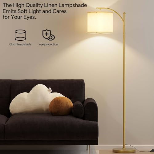 SUNMORY Arc Floor Lamp, Modern Floor Lamp with 9W 3 Color Temperatures Bulb - Image 6