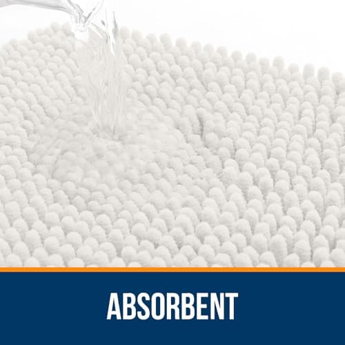 OLANLY Small Bathroom Rugs 30x18, Extra Soft Absorbent Chenille Bath Rugs - Image 5
