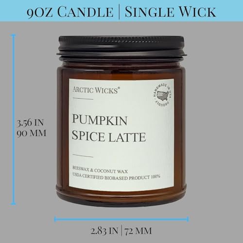 Arctic Wicks Fall Candle Set, 3 Pack 9oz, Coconut Beeswax, Non-Toxic - Image 7