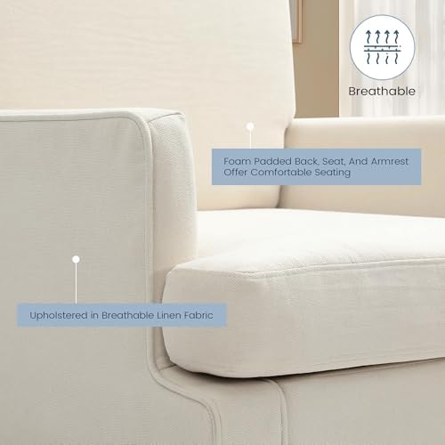 Kromax Accent Chair for Living Room Set of 2, Modern Reading Chair, Beige - Image 5