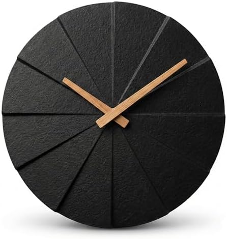 Driini Modern Wall Clock with No Numbers and Wooden Hands. Black,12.5 Inch by Driini