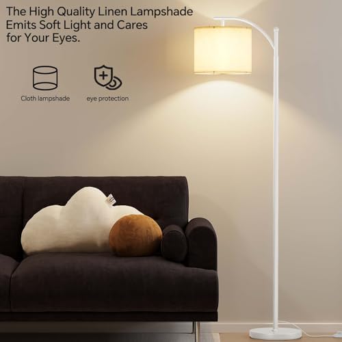 SUNMORY Arc Floor Lamp, Modern Floor Lamp with 9W 3 Color Temperatures Bulb - Image 4