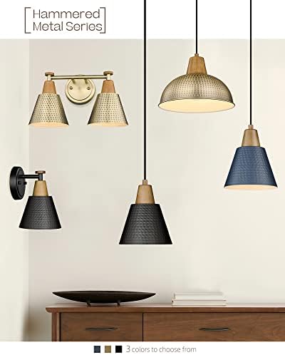 FEMILA Bathroom Light Fixtures, 2-Light Bathroom Vanity Lights Over Mirror, Antique Gold Wall Sconces, Hammered Metal Shade, 4FG59B-2W BG - Image 6