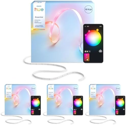 Philips Hue Essential LED Strip Light, 16-feet (Pack of 4) by Unknown