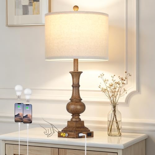 Lolikit 26" Tall Farmhouse Table Lamp for Living Room Bedroom by Lolikit