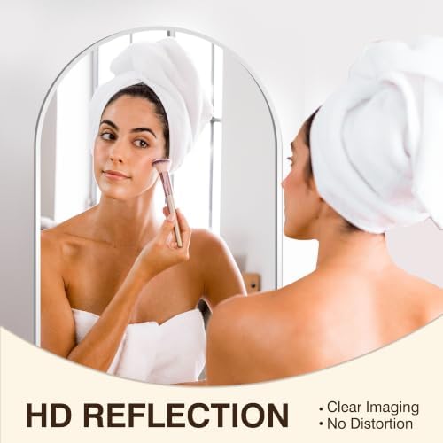 FICTOR 20" x 30" Arched Bathroom Vanity Mirror for Over Sink, Silver - Image 3