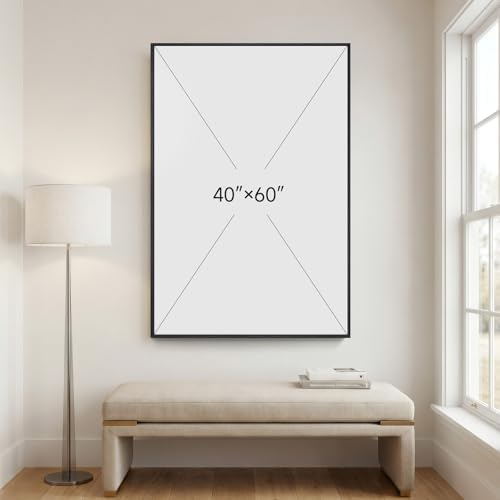 Extra Large Framed Blue Abstract Wall Art for Living Room, Vertical 40x60 - Image 3