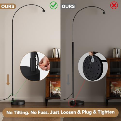 Ambimall Boho Arc Floor Lamp, Color Temp and Brightness Adjustable, Grey - Image 6