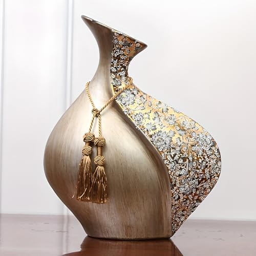 European Style Ceramic Flower Vase |15 Inch Pottery Big Boho Vase for Home Decor, Modern Decorative Vase for Dining Table,Not Suitable for Water, Suitable for Dry Flowers and Simulated Flowers by YACSNBF