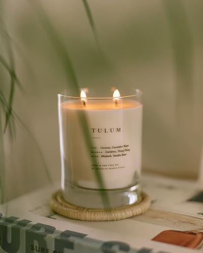 Brooklyn Candle Studio Tulum Classic 2 Wick Candle - Luxury Scented Candle, Vegan Soy Wax, Hand Poured in The USA, 70 Hour Slow Burn Time - 13oz - Image 3