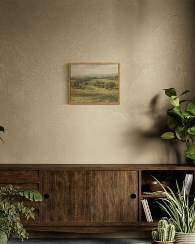 InSimSea Framed Canvas Wall Art, Vintage Landscape Art for Living Room Hallway Shelf, 10x8in,Hills Pasture Watercolor Painting, Rustic Farmhouse Cozy Cottage Mid Century Small Nature Decor - Image 7